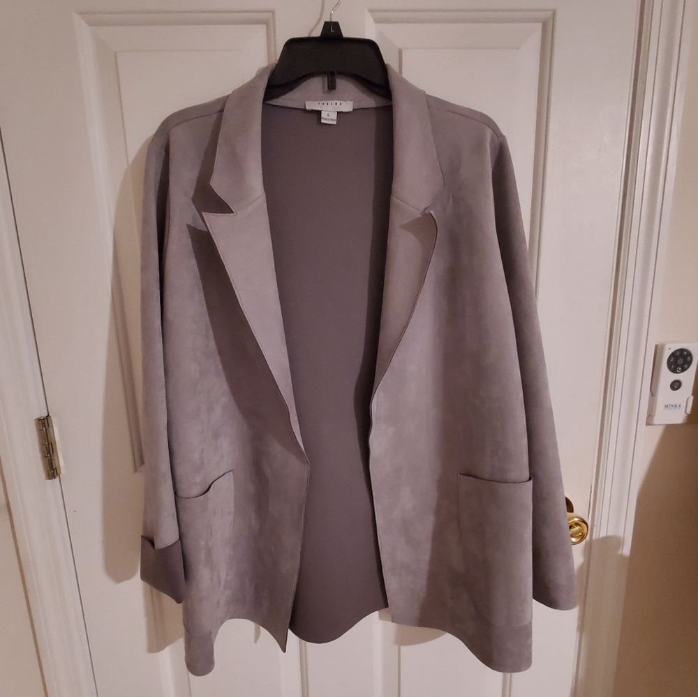 Grey suede blazer